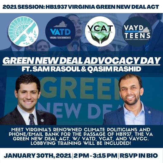 Virginia teen Democrats rally in support of the the Virginia Green New Deal